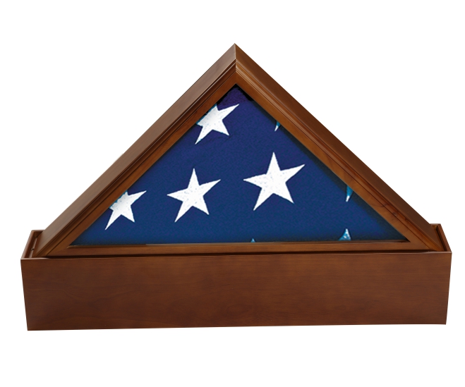 Classic Walnut Flag Case & Adult Urn