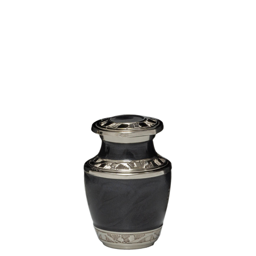 [514 MBL] Mother of Pearl Black Brass Miniature Urn